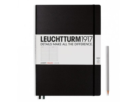 Leuchtturm Carnet de notes Master Slim  A4, À lignes, Noir