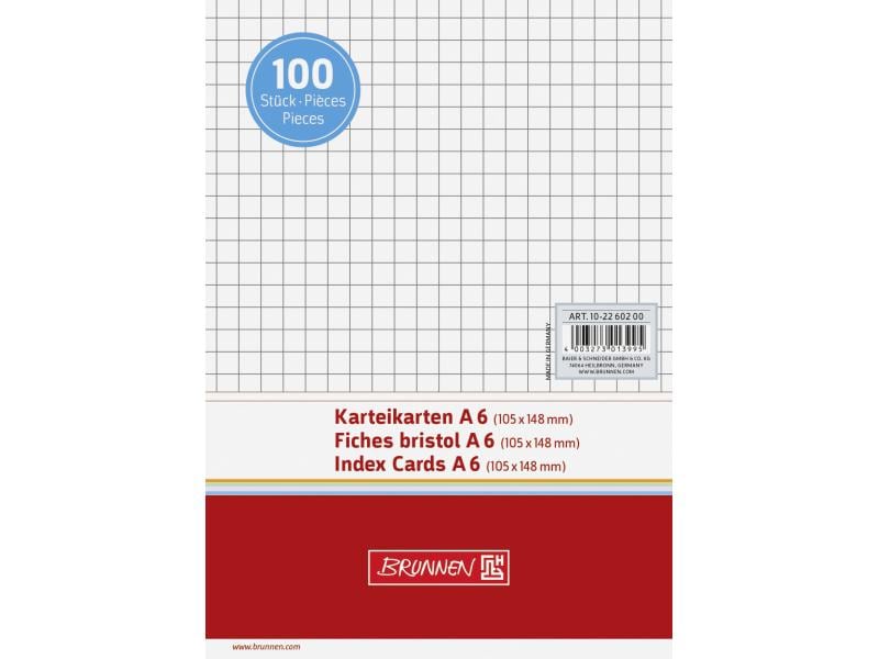 Brunnen Fiches A6 À carreaux