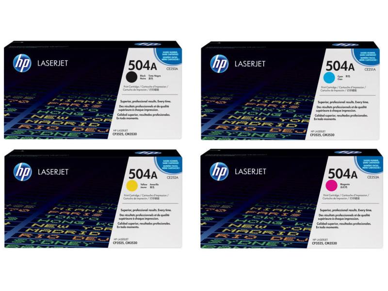 HP Kits arc-en-ciel Nr. 504A (CE250A-CE253A) BL/C/M/Y
