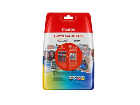 Canon Kits d’encre CLI-526 + papier photo Value Pack