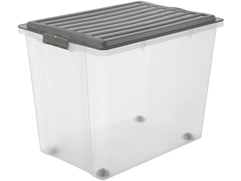 Rotho Boîte de rangement Compact A3 avec roulettes/70 l