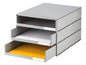 Styro Boîte à tiroirs Styroval Pro Eco 3 tiroirs, gris, ouverts