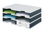 Styro Rangement pour documents styrodoc duo Standard, Noir, 6 compartiments