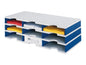 Styro Rangement pour documents styrodoc trio Standard, Bleu, 9 compartiments