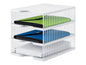 Styro Rangement pour documents Styropost Transparent, 3 compartiments