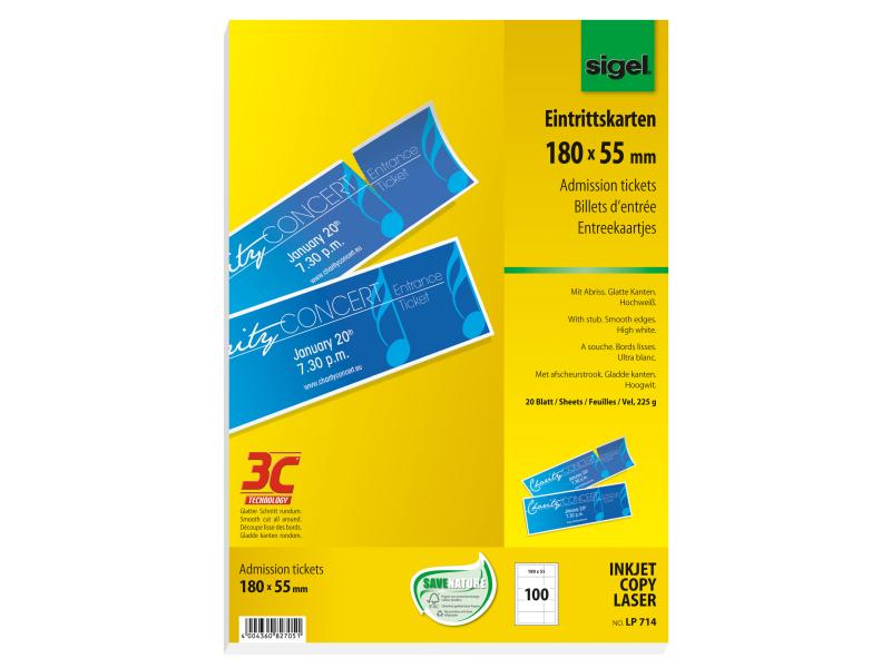 Sigel Étiquettes universelles 180 x 55 mm 3C Blanc