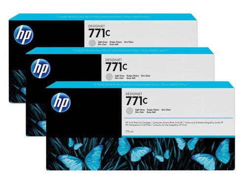 HP Encre Nr. 771C (B6Y38A) Light Grey (paquet de 3)
