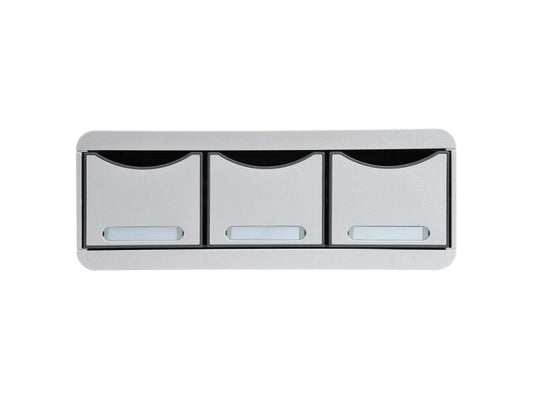 Exacompta Boîte à tiroirs Toolbox Maxi 3 tiroirs, gris clair