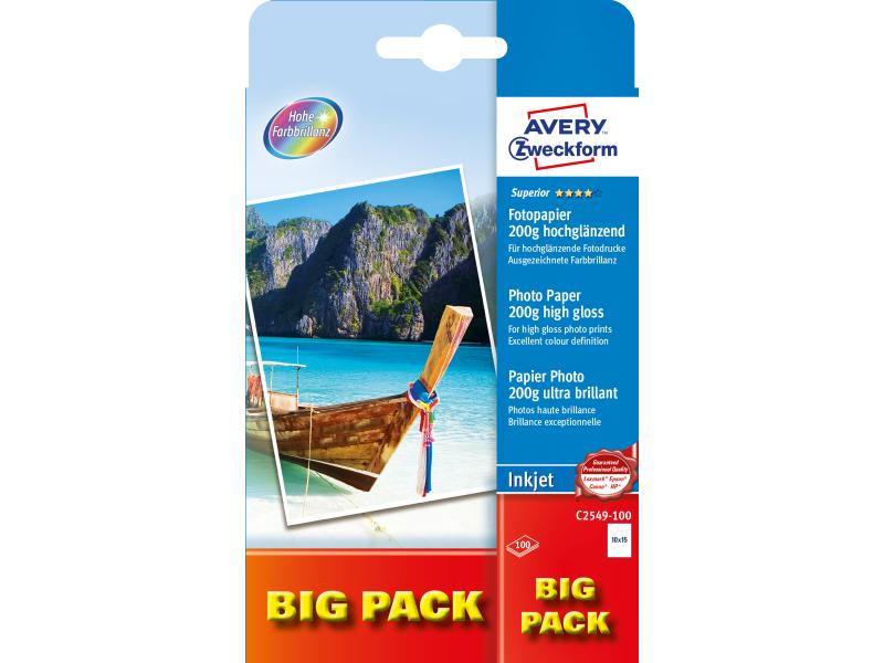 Avery Zweckform Papier photo Inkjet Superior 10 x 15 cm 200 g/m² 100 Pièce/s