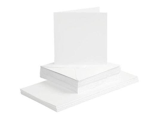 Creativ Company Carte vierge 15 x 15 cm 50 jeux, blanc