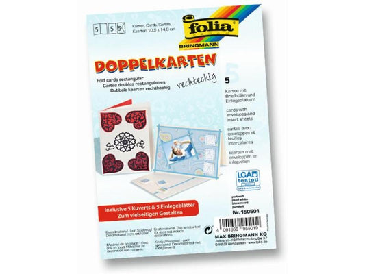 Folia Carte vierge 220 g/m² perle rectangulaire blanc
