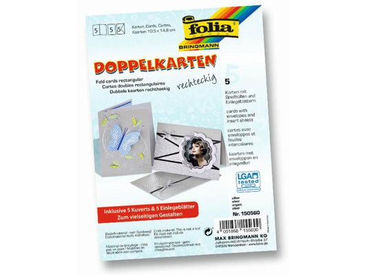 Folia Carte vierge 220 g/m² rectangulaire argent