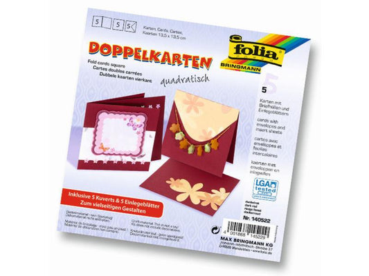 Folia Carte vierge 220 g/m² Bordeaux carré