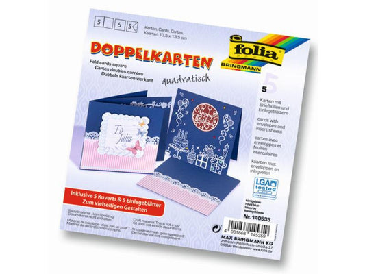 Folia Carte vierge 220 g/m² carré Bleu