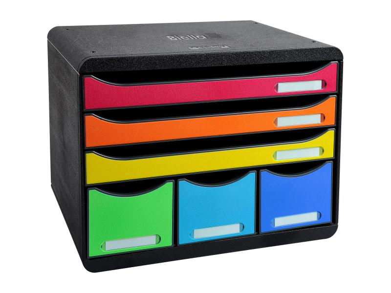 Biella Boîte à tiroirs STORE-BOX MAXI Noir/multicolore, A4+ paysage
