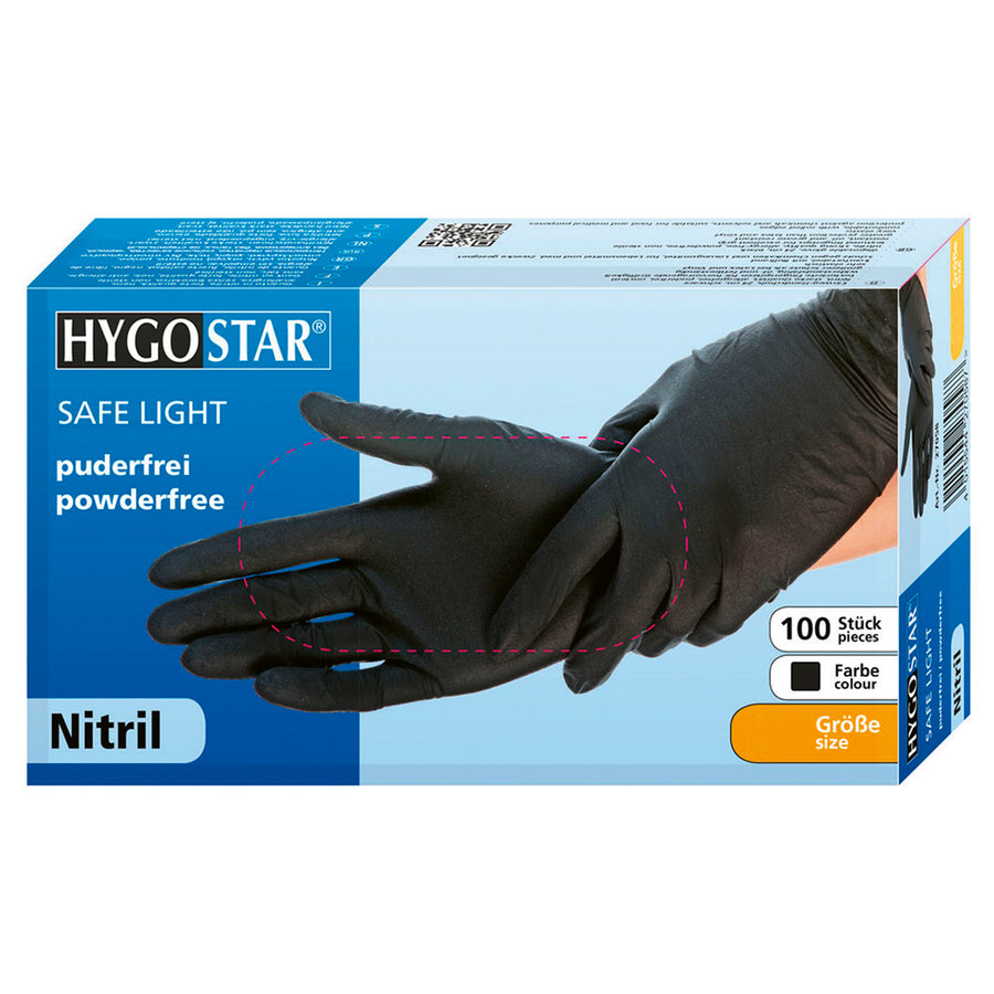 HYGOSTAR Nitrilhandschuh „DARK“, schwarz