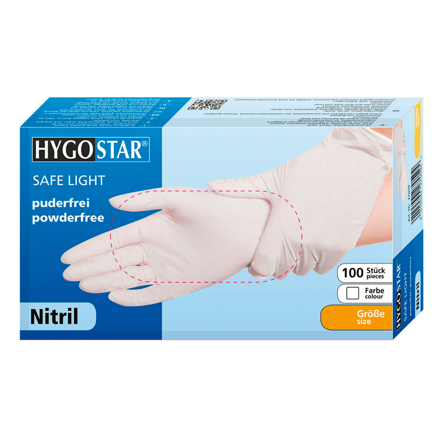 Hygostar Gant nitrile "SAFE LIGHT", blanc