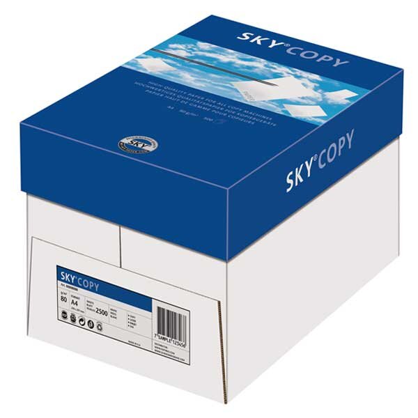 SKY Copy Papier Universel blanc A4 80g - 1 Carton (2'500 Feuilles)