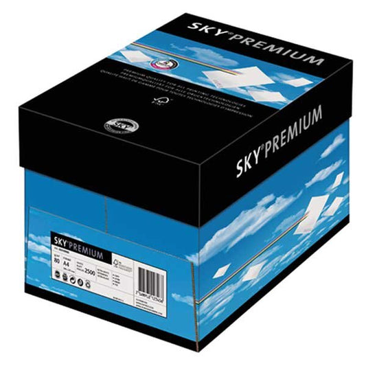 SKY Premium Papier Premium extra blanc A4 80g - 1 Carton (2'500 Feuilles)